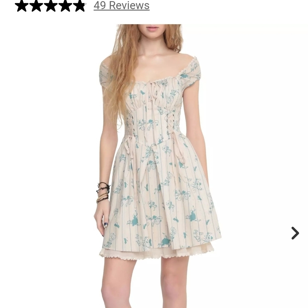 Disney Hot Topic Collab - Cinderella Peasant Sweetheart Dress - EUC